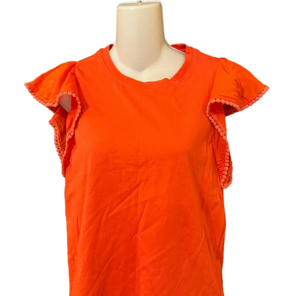Kate Spade‎ Flutter Sleeve Broome Street Top Red Orange Cherry Pepper